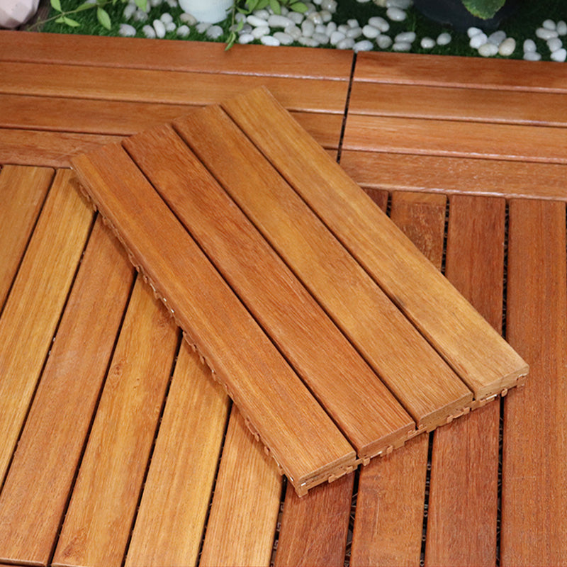 Rectangle Teak Floor Tile Water Resistant Click Lock Wooden Floor for Balcony Red Wood 1' x 2' Clearhalo 'Flooring 'Hardwood Flooring' 'hardwood_flooring' 'Home Improvement' 'home_improvement' 'home_improvement_hardwood_flooring' Walls and Ceiling' 6785988