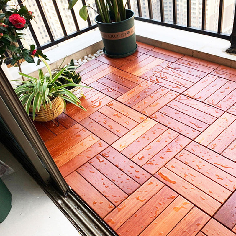 Tradition Teak Floor Tile Water Resistant Click Lock Wooden Floor for Balcony Clearhalo 'Flooring 'Hardwood Flooring' 'hardwood_flooring' 'Home Improvement' 'home_improvement' 'home_improvement_hardwood_flooring' Walls and Ceiling' 6786004