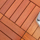 Tradition Teak Floor Tile Water Resistant Click Lock Wooden Floor for Balcony Red Wood 12" x 12" Clearhalo 'Flooring 'Hardwood Flooring' 'hardwood_flooring' 'Home Improvement' 'home_improvement' 'home_improvement_hardwood_flooring' Walls and Ceiling' 6786015