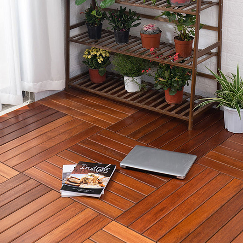 Tradition Teak Floor Tile Water Resistant Click Lock Wooden Floor for Balcony Clearhalo 'Flooring 'Hardwood Flooring' 'hardwood_flooring' 'Home Improvement' 'home_improvement' 'home_improvement_hardwood_flooring' Walls and Ceiling' 6786024