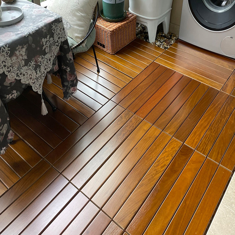 Tradition Teak Floor Tile Water Resistant Click Lock Wooden Floor for Balcony Clearhalo 'Flooring 'Hardwood Flooring' 'hardwood_flooring' 'Home Improvement' 'home_improvement' 'home_improvement_hardwood_flooring' Walls and Ceiling' 6786026