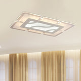 Rectangular Flush Mount Lamp Simplicity Acrylic LED 23.5"/35.5"/47" Wide White Ceiling Light in Warm/White Light Clearhalo 'Ceiling Lights' 'Close To Ceiling Lights' 'Close to ceiling' 'Flush mount' Lighting' 678603