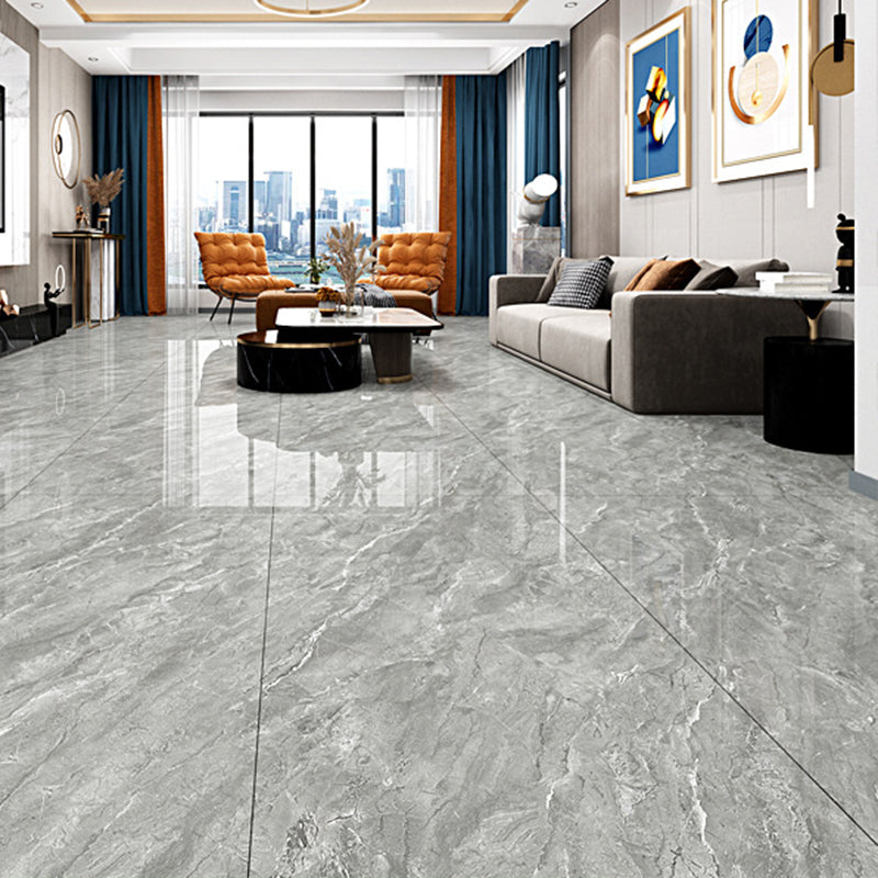 Indoor Floor Wall Tile Polished Marble Print Rectangle Living Room Floor Wall Tile Heather Gray 6 Pieces Clearhalo 'Floor Tiles & Wall Tiles' 'floor_tiles_wall_tiles' 'Flooring 'Home Improvement' 'home_improvement' 'home_improvement_floor_tiles_wall_tiles' Walls and Ceiling' 6786104