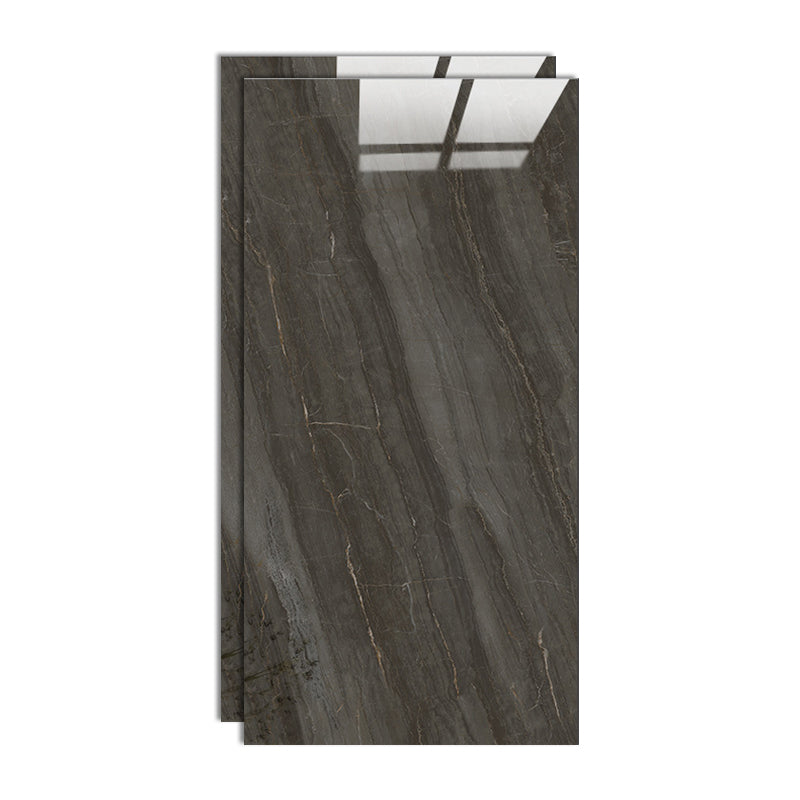 Indoor Floor Wall Tile Polished Marble Print Rectangle Living Room Floor Wall Tile Black Clearhalo 'Floor Tiles & Wall Tiles' 'floor_tiles_wall_tiles' 'Flooring 'Home Improvement' 'home_improvement' 'home_improvement_floor_tiles_wall_tiles' Walls and Ceiling' 6786105