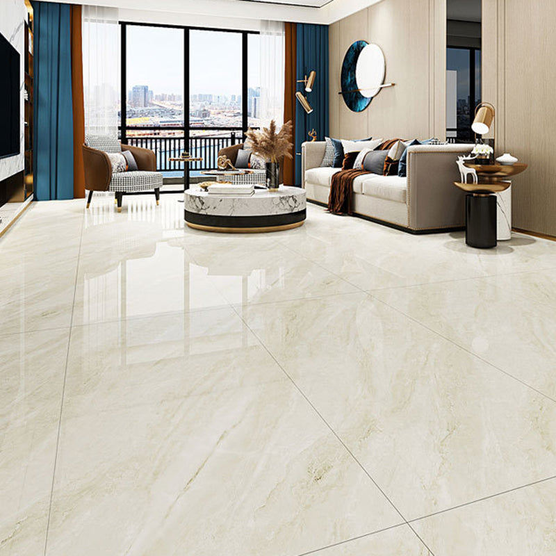 Indoor Floor Wall Tile Polished Marble Print Rectangle Living Room Floor Wall Tile Off-White 6 Pieces Clearhalo 'Floor Tiles & Wall Tiles' 'floor_tiles_wall_tiles' 'Flooring 'Home Improvement' 'home_improvement' 'home_improvement_floor_tiles_wall_tiles' Walls and Ceiling' 6786115