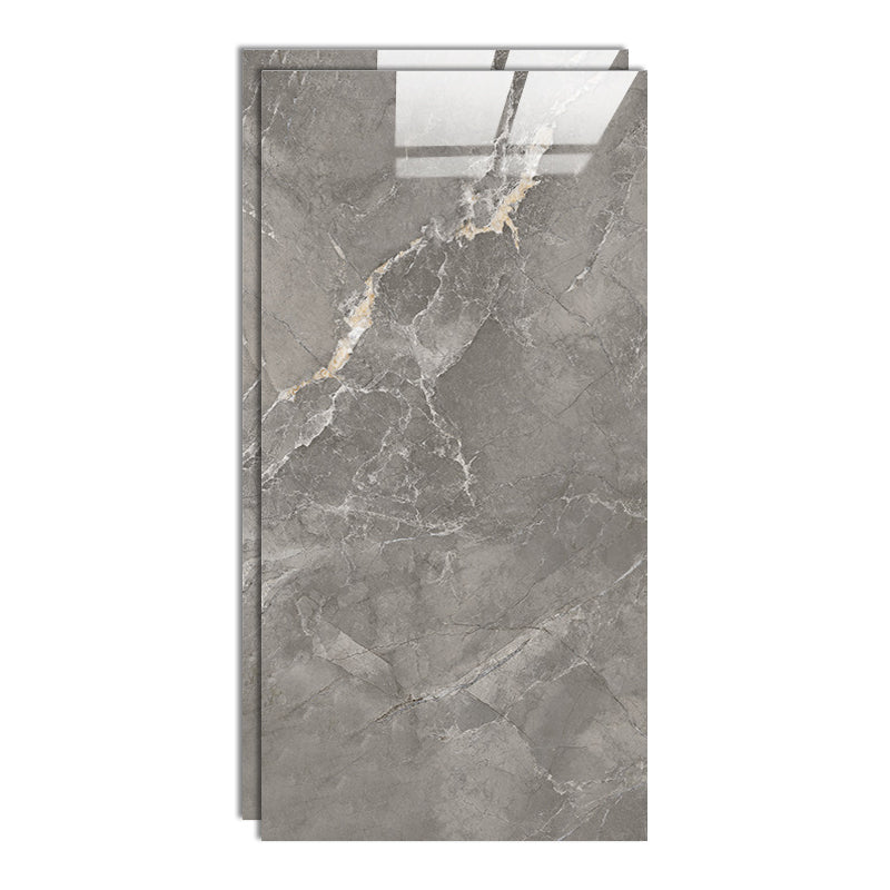 Indoor Floor Wall Tile Polished Marble Print Rectangle Living Room Floor Wall Tile Dark Heather Gray-White Clearhalo 'Floor Tiles & Wall Tiles' 'floor_tiles_wall_tiles' 'Flooring 'Home Improvement' 'home_improvement' 'home_improvement_floor_tiles_wall_tiles' Walls and Ceiling' 6786117