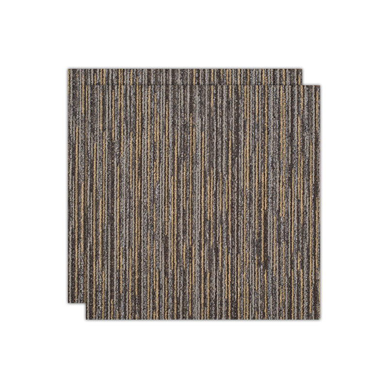 Carpet Tile Non-Skid Fade Resistant Geometry Self-Stick Carpet Tiles Bedroom Dark Brown Clearhalo 'Carpet Tiles & Carpet Squares' 'carpet_tiles_carpet_squares' 'Flooring 'Home Improvement' 'home_improvement' 'home_improvement_carpet_tiles_carpet_squares' Walls and Ceiling' 6786246