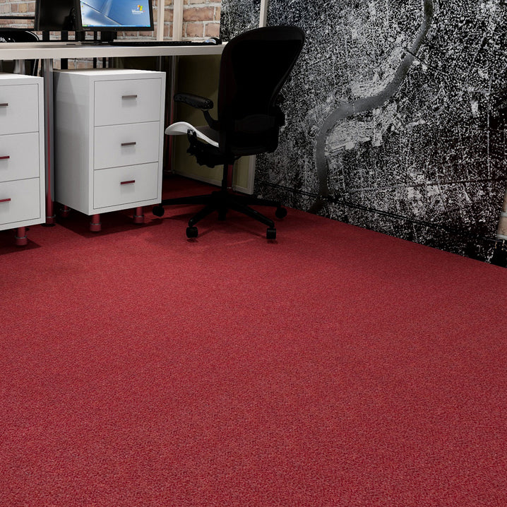 Carpet Tile Non-Skid Fade Resistant Solid Color Self-Stick Carpet Tiles Dining Room Rose Red Clearhalo 'Carpet Tiles & Carpet Squares' 'carpet_tiles_carpet_squares' 'Flooring 'Home Improvement' 'home_improvement' 'home_improvement_carpet_tiles_carpet_squares' Walls and Ceiling' 6786282