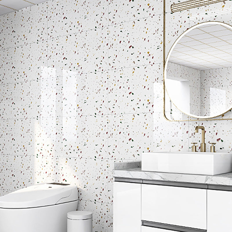 PVC Peel and Stick Backsplash Tile Modern Peel & Stick Mosaic Tile Gloss White 10-Piece Set Clearhalo 'Flooring 'Home Improvement' 'home_improvement' 'home_improvement_peel_stick_blacksplash' 'Peel & Stick Backsplash Tile' 'peel_stick_blacksplash' 'Walls & Ceilings' Walls and Ceiling' 6786408