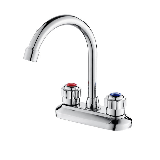 Knob Handle Brass Faucet High-Arc Swivel Vessel Faucet for Bathroom Clearhalo 'Bathroom Remodel & Bathroom Fixtures' 'Bathroom Sink Faucets' 'Bathroom Sinks & Faucet Components' 'bathroom_sink_faucets' 'Home Improvement' 'home_improvement' 'home_improvement_bathroom_sink_faucets' 6786448