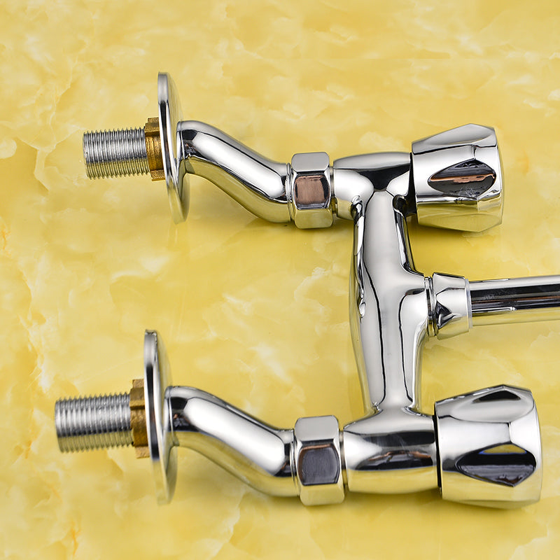 Contemporary Widespread Sink Faucet Knob Handle Gooseneck Arc Solid Brass Faucet Clearhalo 'Bathroom Remodel & Bathroom Fixtures' 'Bathroom Sink Faucets' 'Bathroom Sinks & Faucet Components' 'bathroom_sink_faucets' 'Home Improvement' 'home_improvement' 'home_improvement_bathroom_sink_faucets' 6786465