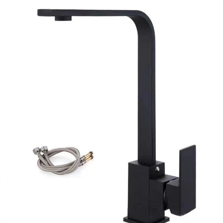 Traditional 1-Handle Faucets Stainless Steel with Water Dispenser Faucets Black Supply Lines Included Clearhalo 'Home Improvement' 'home_improvement' 'home_improvement_kitchen_faucets' 'Kitchen Faucets' 'Kitchen Remodel & Kitchen Fixtures' 'Kitchen Sinks & Faucet Components' 'kitchen_faucets' 6786590