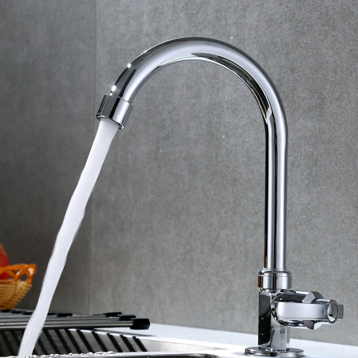 Contemporary Single Handle Faucet Standard Kitchen Faucet Pull down 1-Hold Water Filler Clearhalo 'Home Improvement' 'home_improvement' 'home_improvement_kitchen_faucets' 'Kitchen Faucets' 'Kitchen Remodel & Kitchen Fixtures' 'Kitchen Sinks & Faucet Components' 'kitchen_faucets' 6786598