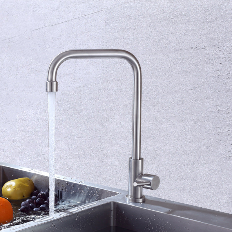 Contemporary Single Handle Faucet Standard Kitchen Faucet Pull down 1-Hold Water Filler 12.2" Clearhalo 'Home Improvement' 'home_improvement' 'home_improvement_kitchen_faucets' 'Kitchen Faucets' 'Kitchen Remodel & Kitchen Fixtures' 'Kitchen Sinks & Faucet Components' 'kitchen_faucets' 6786600