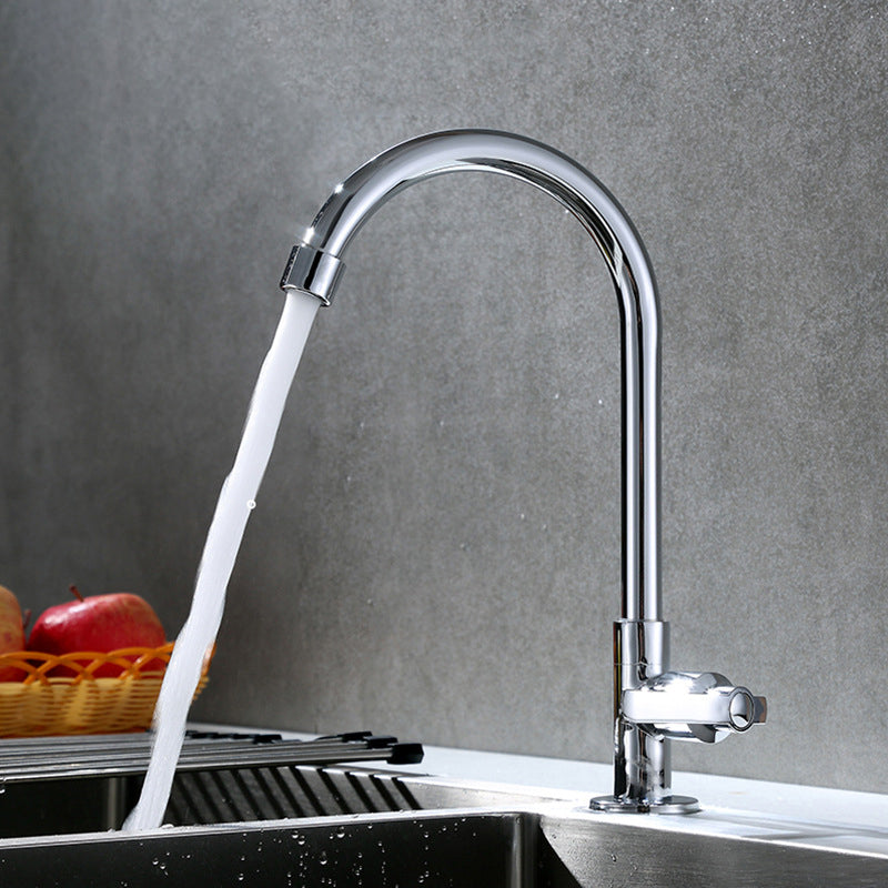 Contemporary Single Handle Faucet Standard Kitchen Faucet Pull down 1-Hold Water Filler Clearhalo 'Home Improvement' 'home_improvement' 'home_improvement_kitchen_faucets' 'Kitchen Faucets' 'Kitchen Remodel & Kitchen Fixtures' 'Kitchen Sinks & Faucet Components' 'kitchen_faucets' 6786601