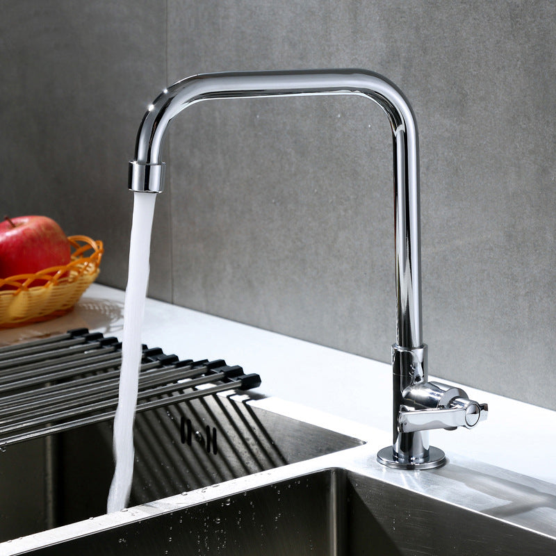 Contemporary Single Handle Faucet Standard Kitchen Faucet Pull down 1-Hold Water Filler 12.6" Clearhalo 'Home Improvement' 'home_improvement' 'home_improvement_kitchen_faucets' 'Kitchen Faucets' 'Kitchen Remodel & Kitchen Fixtures' 'Kitchen Sinks & Faucet Components' 'kitchen_faucets' 6786602