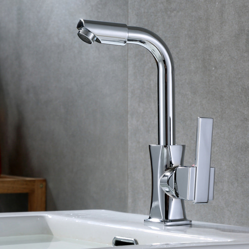 Contemporary One Handle Standard Kitchen Faucet High Arch Water Filler in Chrome 7 Shape Clearhalo 'Home Improvement' 'home_improvement' 'home_improvement_kitchen_faucets' 'Kitchen Faucets' 'Kitchen Remodel & Kitchen Fixtures' 'Kitchen Sinks & Faucet Components' 'kitchen_faucets' 6786618