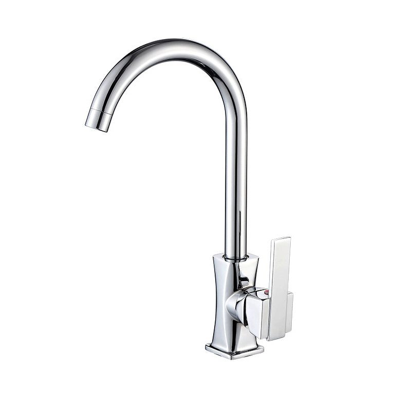 Contemporary One Handle Standard Kitchen Faucet High Arch Water Filler in Chrome Clearhalo 'Home Improvement' 'home_improvement' 'home_improvement_kitchen_faucets' 'Kitchen Faucets' 'Kitchen Remodel & Kitchen Fixtures' 'Kitchen Sinks & Faucet Components' 'kitchen_faucets' 6786621