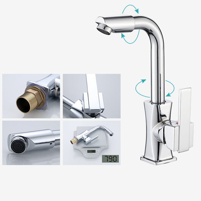 Contemporary One Handle Standard Kitchen Faucet High Arch Water Filler in Chrome Clearhalo 'Home Improvement' 'home_improvement' 'home_improvement_kitchen_faucets' 'Kitchen Faucets' 'Kitchen Remodel & Kitchen Fixtures' 'Kitchen Sinks & Faucet Components' 'kitchen_faucets' 6786625