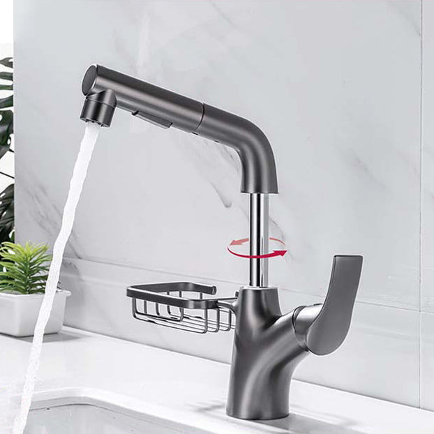 Modern Single Handle Kitchen Faucet 1-Hold Water Faucet with Pull Out Sprayer Clearhalo 'Home Improvement' 'home_improvement' 'home_improvement_kitchen_faucets' 'Kitchen Faucets' 'Kitchen Remodel & Kitchen Fixtures' 'Kitchen Sinks & Faucet Components' 'kitchen_faucets' 6786629