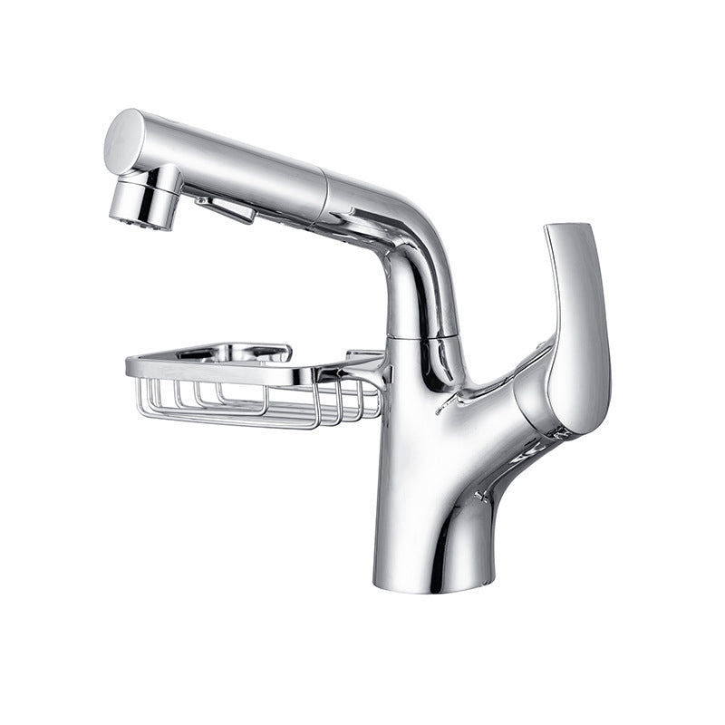 Modern Single Handle Kitchen Faucet 1-Hold Water Faucet with Pull Out Sprayer Nickel Clearhalo 'Home Improvement' 'home_improvement' 'home_improvement_kitchen_faucets' 'Kitchen Faucets' 'Kitchen Remodel & Kitchen Fixtures' 'Kitchen Sinks & Faucet Components' 'kitchen_faucets' 6786630