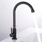 Traditional 1-Handle Faucets Black and Silver Stainless Steel Gooseneck Faucets Clearhalo 'Home Improvement' 'home_improvement' 'home_improvement_kitchen_faucets' 'Kitchen Faucets' 'Kitchen Remodel & Kitchen Fixtures' 'Kitchen Sinks & Faucet Components' 'kitchen_faucets' 6786644