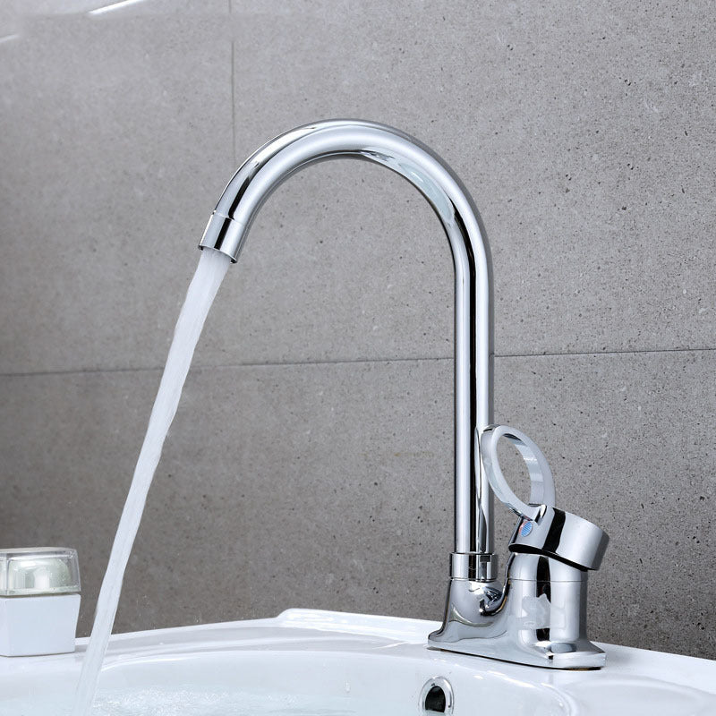 Modern 1-Handle Faucet with Water Dispenser Gooseneck Standard Kitchen Faucet Metal Clearhalo 'Home Improvement' 'home_improvement' 'home_improvement_kitchen_faucets' 'Kitchen Faucets' 'Kitchen Remodel & Kitchen Fixtures' 'Kitchen Sinks & Faucet Components' 'kitchen_faucets' 6786653