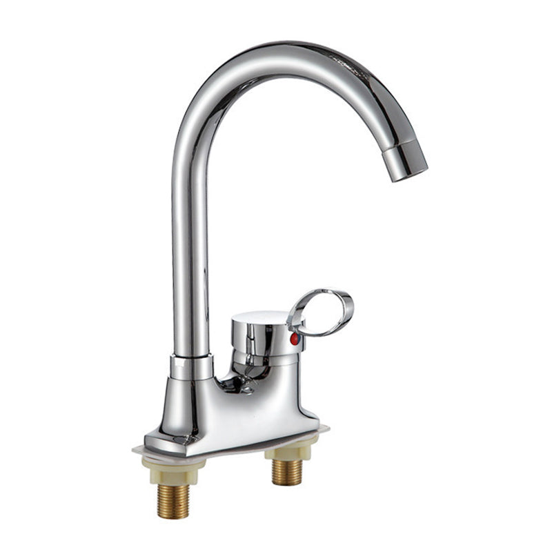 Modern 1-Handle Faucet with Water Dispenser Gooseneck Standard Kitchen Faucet Copper Clearhalo 'Home Improvement' 'home_improvement' 'home_improvement_kitchen_faucets' 'Kitchen Faucets' 'Kitchen Remodel & Kitchen Fixtures' 'Kitchen Sinks & Faucet Components' 'kitchen_faucets' 6786654