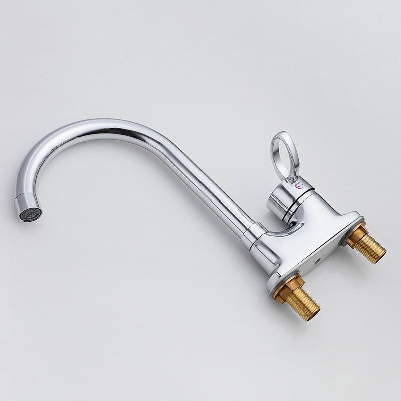Modern 1-Handle Faucet with Water Dispenser Gooseneck Standard Kitchen Faucet Clearhalo 'Home Improvement' 'home_improvement' 'home_improvement_kitchen_faucets' 'Kitchen Faucets' 'Kitchen Remodel & Kitchen Fixtures' 'Kitchen Sinks & Faucet Components' 'kitchen_faucets' 6786657