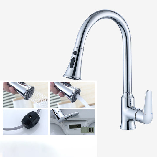 Modern Kitchen Faucet Single Handle Water Faucet with Pull out Sprayer Clearhalo 'Home Improvement' 'home_improvement' 'home_improvement_kitchen_faucets' 'Kitchen Faucets' 'Kitchen Remodel & Kitchen Fixtures' 'Kitchen Sinks & Faucet Components' 'kitchen_faucets' 6786687