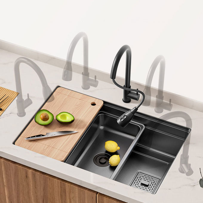 Modern Style Kitchen Sink Stainless Steel Rectangle Shape Kitchen Sink Clearhalo 'Home Improvement' 'home_improvement' 'home_improvement_kitchen_sinks' 'Kitchen Remodel & Kitchen Fixtures' 'Kitchen Sinks & Faucet Components' 'Kitchen Sinks' 'kitchen_sinks' 6786747