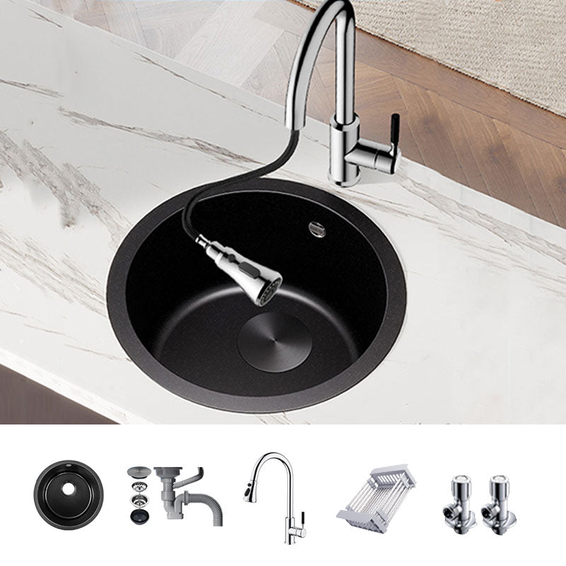 Contemporary Kitchen Sink Stainless Steel Single Bowl Kitchen Sink 17"L x 17"W x 8"H Sink with Faucet Three Outlet Water Draw Tap Clearhalo 'Home Improvement' 'home_improvement' 'home_improvement_kitchen_sinks' 'Kitchen Remodel & Kitchen Fixtures' 'Kitchen Sinks & Faucet Components' 'Kitchen Sinks' 'kitchen_sinks' 6786780