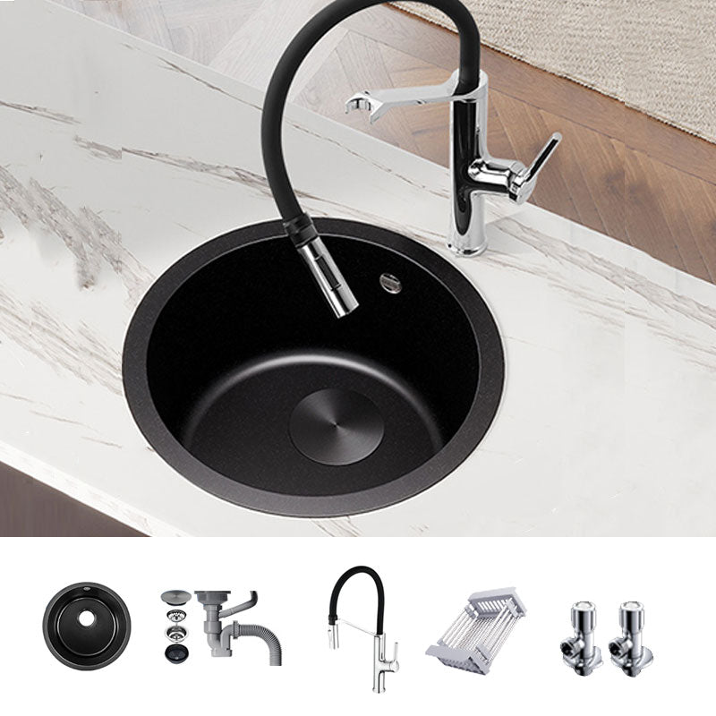 Contemporary Kitchen Sink Stainless Steel Single Bowl Kitchen Sink 17"L x 17"W x 8"H Sink with Faucet Universal Faucet Clearhalo 'Home Improvement' 'home_improvement' 'home_improvement_kitchen_sinks' 'Kitchen Remodel & Kitchen Fixtures' 'Kitchen Sinks & Faucet Components' 'Kitchen Sinks' 'kitchen_sinks' 6786782