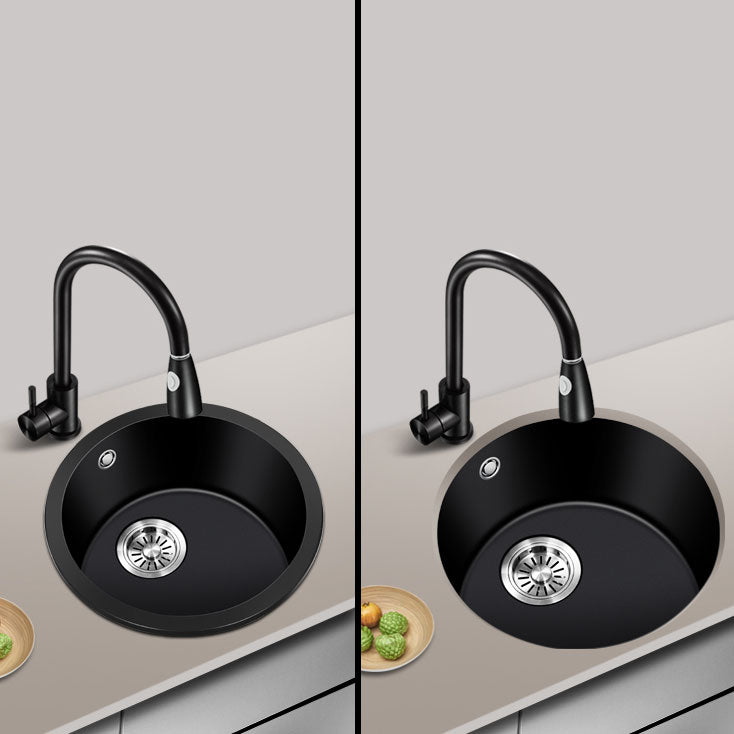 Contemporary Style Kitchen Sink Quartz Single Bowl Kitchen Sink Clearhalo 'Home Improvement' 'home_improvement' 'home_improvement_kitchen_sinks' 'Kitchen Remodel & Kitchen Fixtures' 'Kitchen Sinks & Faucet Components' 'Kitchen Sinks' 'kitchen_sinks' 6786798