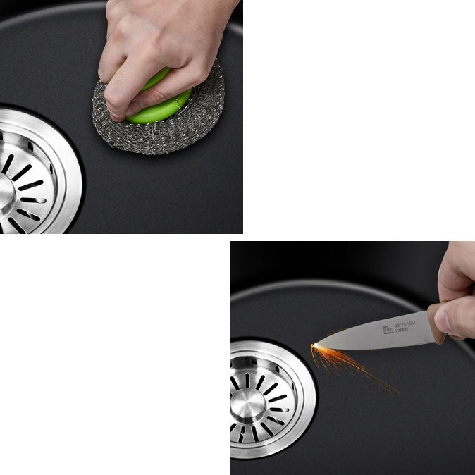 Contemporary Style Kitchen Sink Quartz Single Bowl Kitchen Sink Clearhalo 'Home Improvement' 'home_improvement' 'home_improvement_kitchen_sinks' 'Kitchen Remodel & Kitchen Fixtures' 'Kitchen Sinks & Faucet Components' 'Kitchen Sinks' 'kitchen_sinks' 6786804