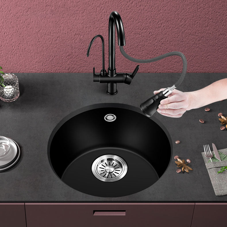 Contemporary Style Kitchen Sink Quartz Single Bowl Kitchen Sink Clearhalo 'Home Improvement' 'home_improvement' 'home_improvement_kitchen_sinks' 'Kitchen Remodel & Kitchen Fixtures' 'Kitchen Sinks & Faucet Components' 'Kitchen Sinks' 'kitchen_sinks' 6786805