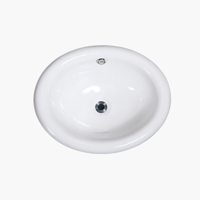 Contemporary Bathroom Sink Porcelain Oval-Shape Drop-in Bathroom Sink without Faucet Clearhalo 'Bathroom Remodel & Bathroom Fixtures' 'Bathroom Sinks & Faucet Components' 'Bathroom Sinks' 'bathroom_sink' 'Home Improvement' 'home_improvement' 'home_improvement_bathroom_sink' 6786881