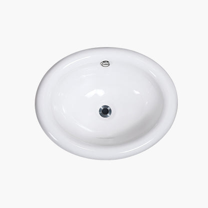 Contemporary Bathroom Sink Porcelain Oval-Shape Drop-in Bathroom Sink without Faucet 21"L x 17"W x 7"H Clearhalo 'Bathroom Remodel & Bathroom Fixtures' 'Bathroom Sinks & Faucet Components' 'Bathroom Sinks' 'bathroom_sink' 'Home Improvement' 'home_improvement' 'home_improvement_bathroom_sink' 6786881