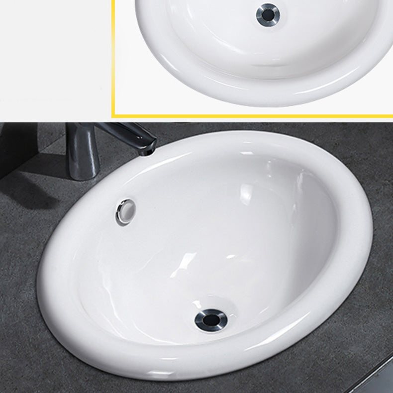 Contemporary Bathroom Sink Porcelain Oval-Shape Drop-in Bathroom Sink without Faucet Clearhalo 'Bathroom Remodel & Bathroom Fixtures' 'Bathroom Sinks & Faucet Components' 'Bathroom Sinks' 'bathroom_sink' 'Home Improvement' 'home_improvement' 'home_improvement_bathroom_sink' 6786886