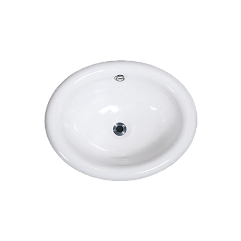 Contemporary Bathroom Sink Porcelain Oval-Shape Drop-in Bathroom Sink without Faucet Clearhalo 'Bathroom Remodel & Bathroom Fixtures' 'Bathroom Sinks & Faucet Components' 'Bathroom Sinks' 'bathroom_sink' 'Home Improvement' 'home_improvement' 'home_improvement_bathroom_sink' 6786887