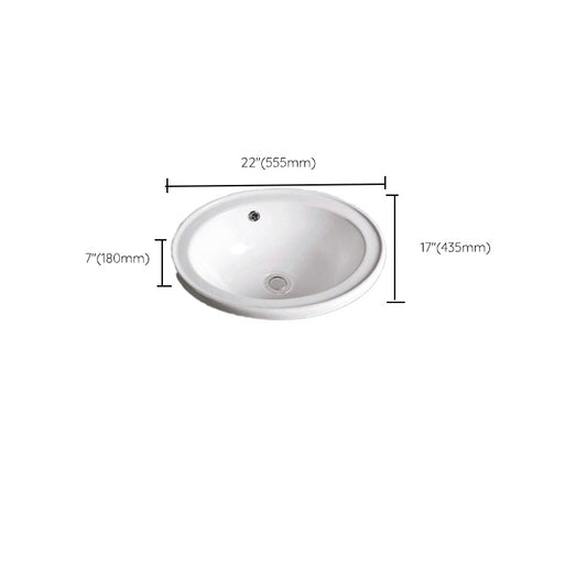 Contemporary Bathroom Sink Porcelain Oval-Shape Drop-in Bathroom Sink without Faucet Clearhalo 'Bathroom Remodel & Bathroom Fixtures' 'Bathroom Sinks & Faucet Components' 'Bathroom Sinks' 'bathroom_sink' 'Home Improvement' 'home_improvement' 'home_improvement_bathroom_sink' 6786898