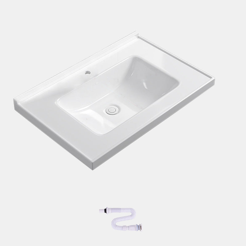 Contemporary Bathroom Sink Rectangular Porcelain Drop-in Bathroom Sink with Pop-Up Drain 28"L x 19"W x 9"H Sink Clearhalo 'Bathroom Remodel & Bathroom Fixtures' 'Bathroom Sinks & Faucet Components' 'Bathroom Sinks' 'bathroom_sink' 'Home Improvement' 'home_improvement' 'home_improvement_bathroom_sink' 6786915