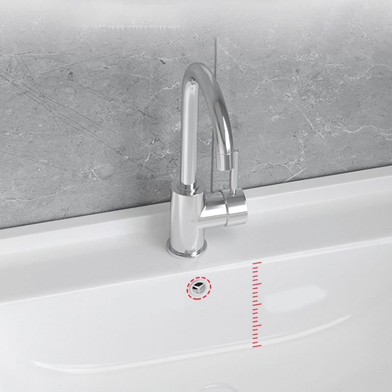 Contemporary Bathroom Sink Rectangular Porcelain Drop-in Bathroom Sink with Pop-Up Drain Clearhalo 'Bathroom Remodel & Bathroom Fixtures' 'Bathroom Sinks & Faucet Components' 'Bathroom Sinks' 'bathroom_sink' 'Home Improvement' 'home_improvement' 'home_improvement_bathroom_sink' 6786926