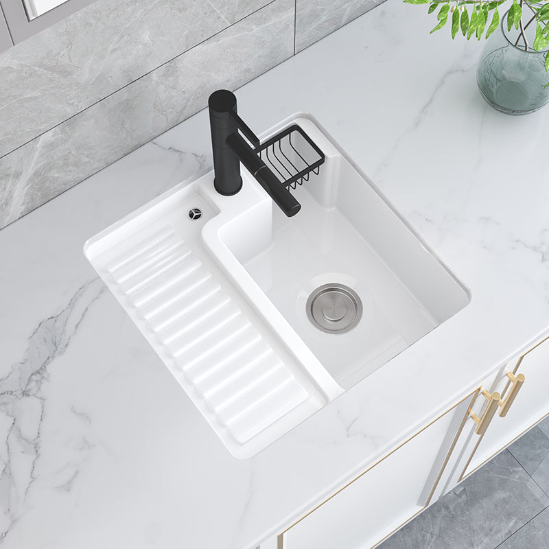 Modern Bathroom Sink Porcelain Rectangular Undermount Bathroom Sink with Pop-Up Drain 19"L x 18"W x 7"H Swivel Spout Sink with Faucet Clearhalo 'Bathroom Remodel & Bathroom Fixtures' 'Bathroom Sinks & Faucet Components' 'Bathroom Sinks' 'bathroom_sink' 'Home Improvement' 'home_improvement' 'home_improvement_bathroom_sink' 6786949