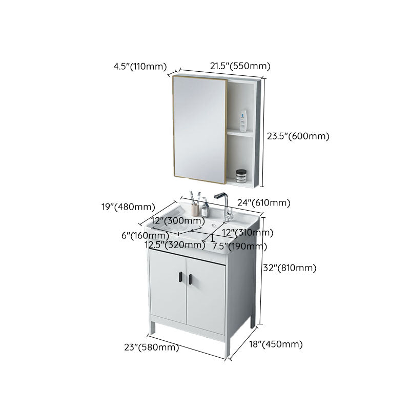 Gorgeous Metal Vanity Cabinet Freestanding Standard Open Console with Sink Set Clearhalo 'Bathroom Remodel & Bathroom Fixtures' 'Bathroom Vanities' 'bathroom_vanities' 'Home Improvement' 'home_improvement' 'home_improvement_bathroom_vanities' 6787028