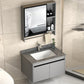 2 Doors Bathroom Vanity Mirror Grey Rectangle Single Sink Wall Mount Vanity Vanity & Faucet & Mirror Cabinet 27.6"L x 18.5"W x 17.7"H Gray Clearhalo 'Bathroom Remodel & Bathroom Fixtures' 'Bathroom Vanities' 'bathroom_vanities' 'Home Improvement' 'home_improvement' 'home_improvement_bathroom_vanities' 6787037