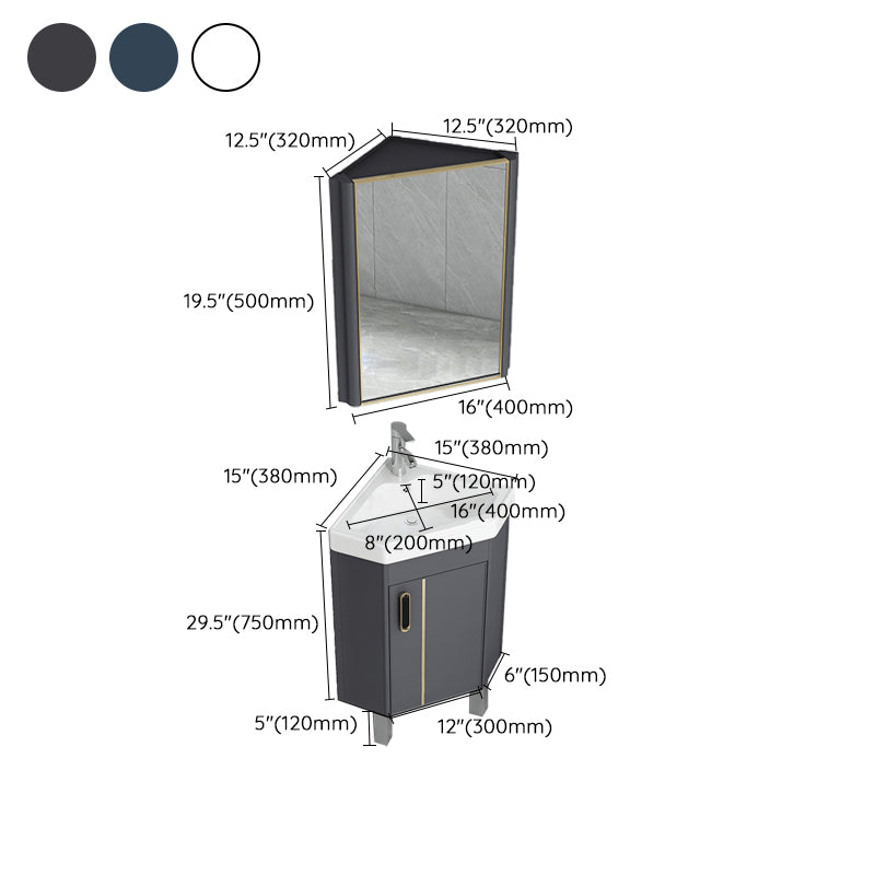 Contemporary Sink Vanity Triangular Wall Mounted Corner Bath Vanity ...