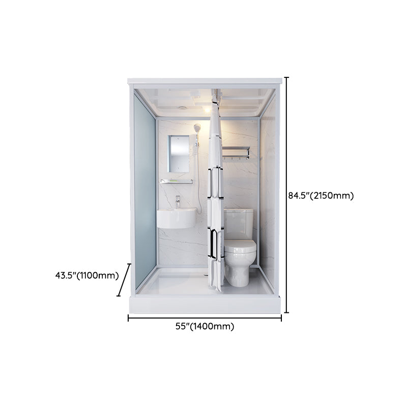 Modern Shower Stall Tempered Glass with Towel Bar Single Sliding Shower Enclosure Clearhalo 'Bathroom Remodel & Bathroom Fixtures' 'Home Improvement' 'home_improvement' 'home_improvement_shower_stalls_enclosures' 'Shower Stalls & Enclosures' 'shower_stalls_enclosures' 'Showers & Bathtubs' 6787238