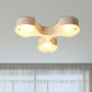 White Flower Flush Mount Light Modernism Metal 3 Bulbs Living Room Ceiling Lighting with Mesh Detail and Frosted Glass Clearhalo 'Ceiling Lights' 'Close To Ceiling Lights' 'Close to ceiling' 'Flush mount' Lighting' 678724