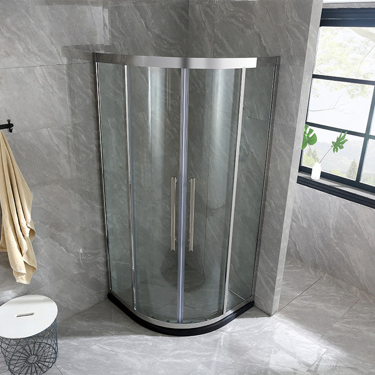 Semi-Frameless Tempered Glass Shower Enclosure Double Handles Shower Enclosure Clearhalo 'Bathroom Remodel & Bathroom Fixtures' 'Home Improvement' 'home_improvement' 'home_improvement_shower_stalls_enclosures' 'Shower Stalls & Enclosures' 'shower_stalls_enclosures' 'Showers & Bathtubs' 6787250